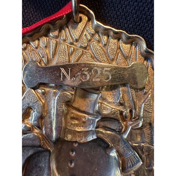 1997 Buccellati Snowman Sterling Silver Christmas Ornament